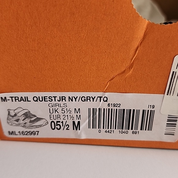 Merrell M-Trail Quest Jr Girls Sneakers - Navy / Gray / Teal - Picture 9 of 10